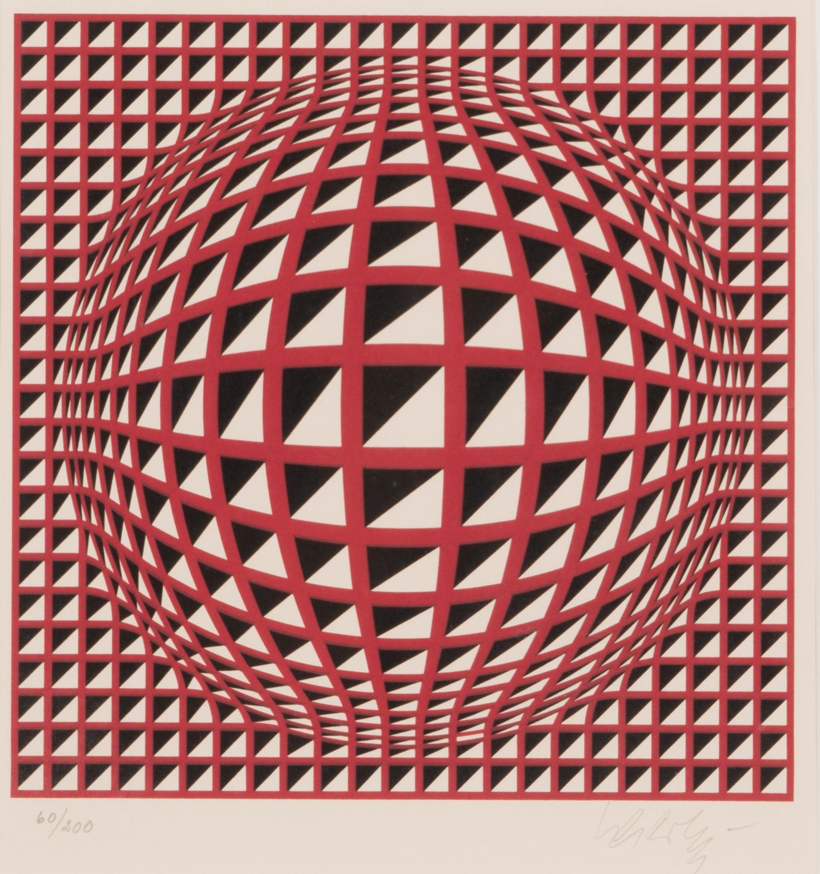 Victor Vasarely, litografi, signerad och numrerad 60/200.