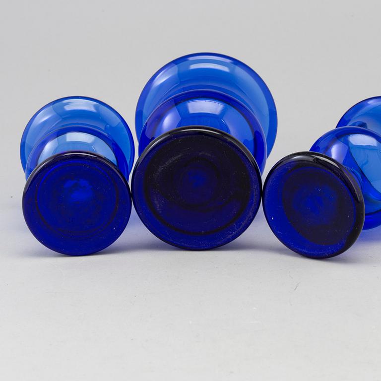 Three glass vases, late 20th century.