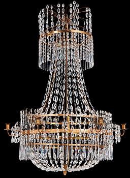 531. A late Gustavian early 19th century seven-light chandelier.