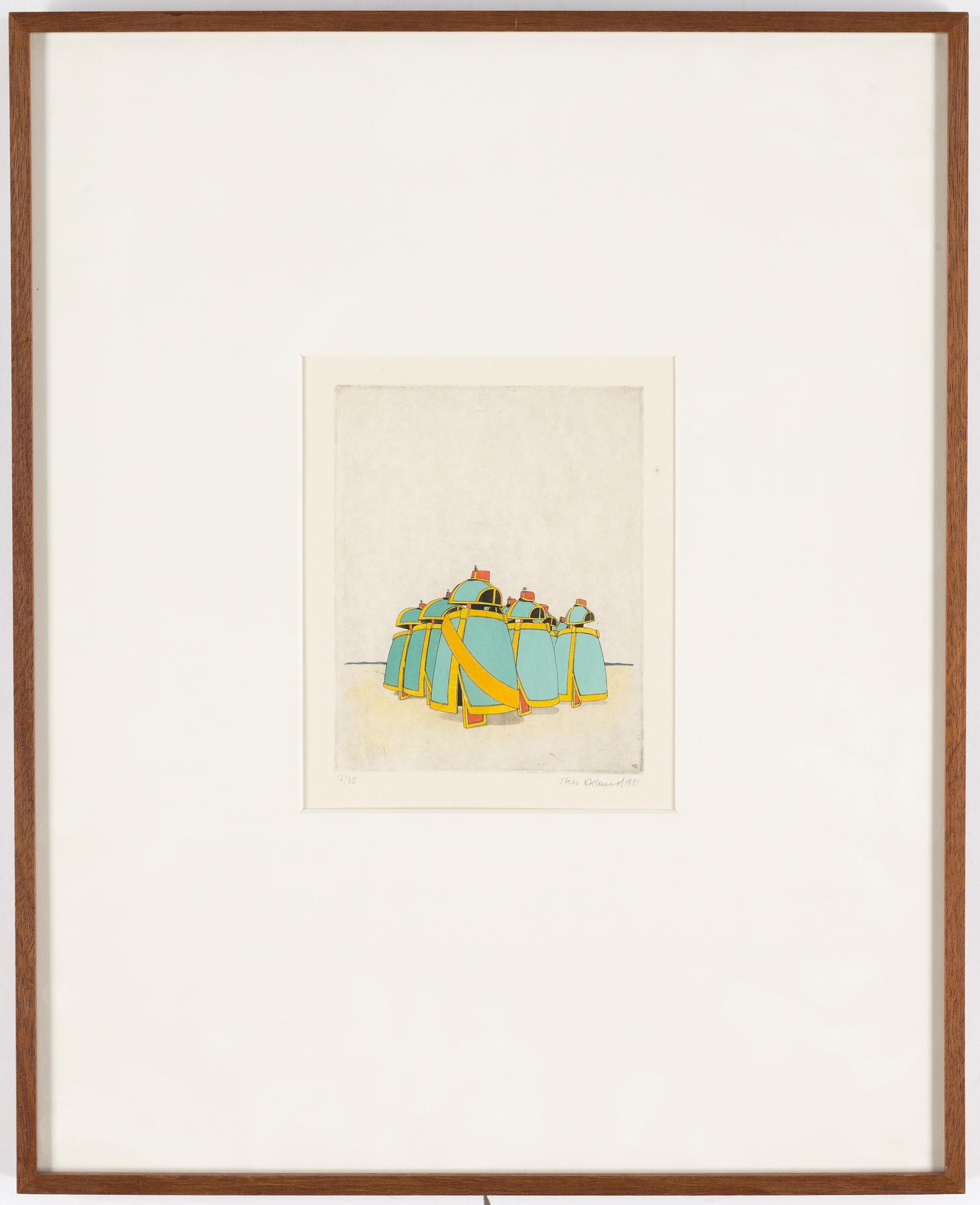 STEN EKLUND, etching, hand coloured, 1981, signed 12/30.