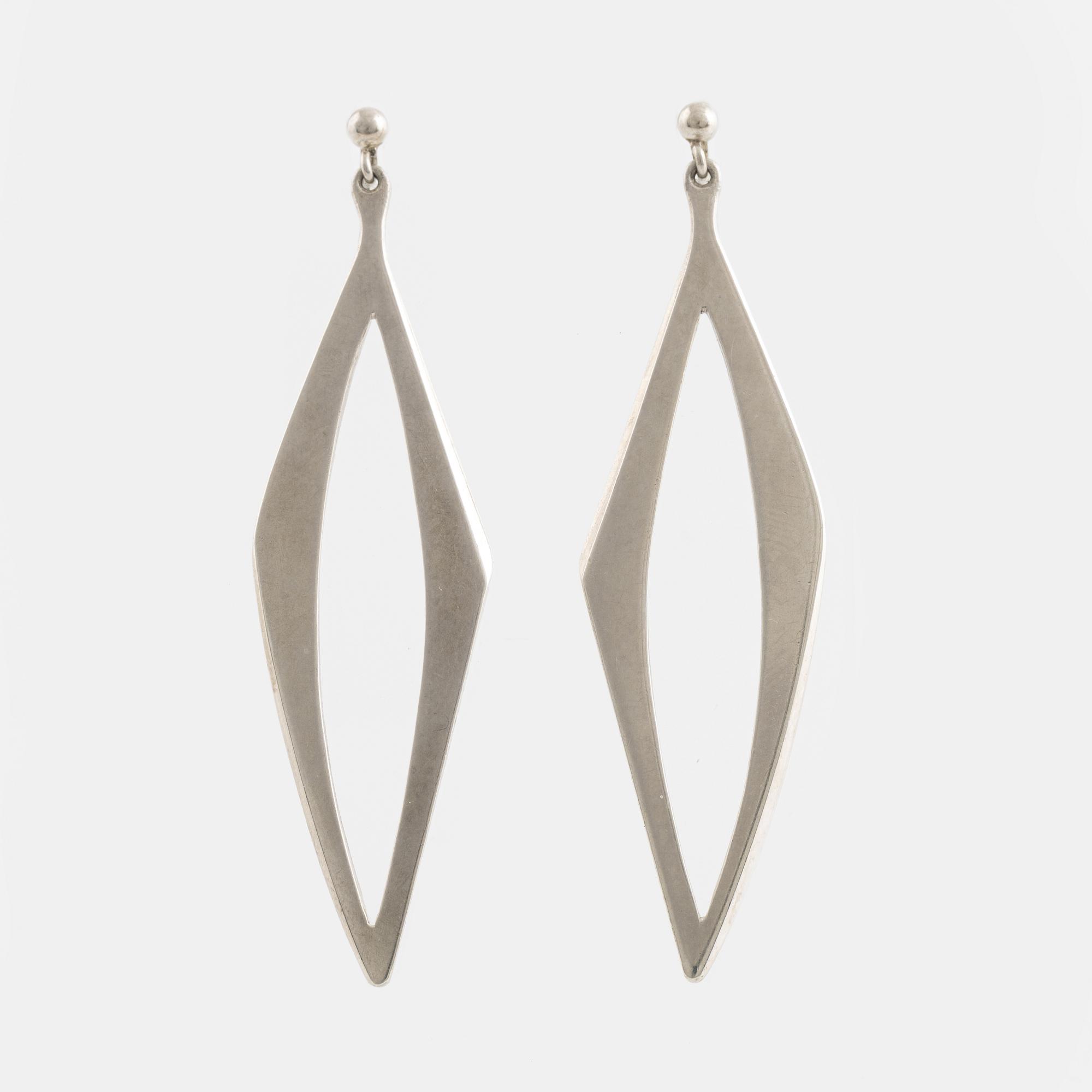 A pair of Birger Haglund silver earrings.