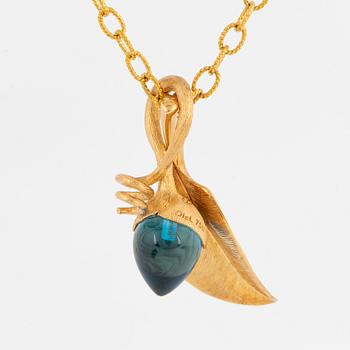 A Ole Lynggaard 18K gold necklace with topaz.