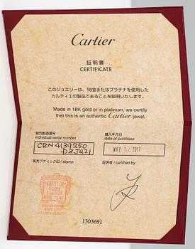 Cartier, A platinum ring with a diamond xa. 0.41 ct. Marked Cartier DZJ421. GIA certificate.