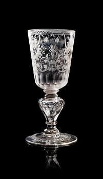 1189. A large cut and engraved German goblet, 18th Century.