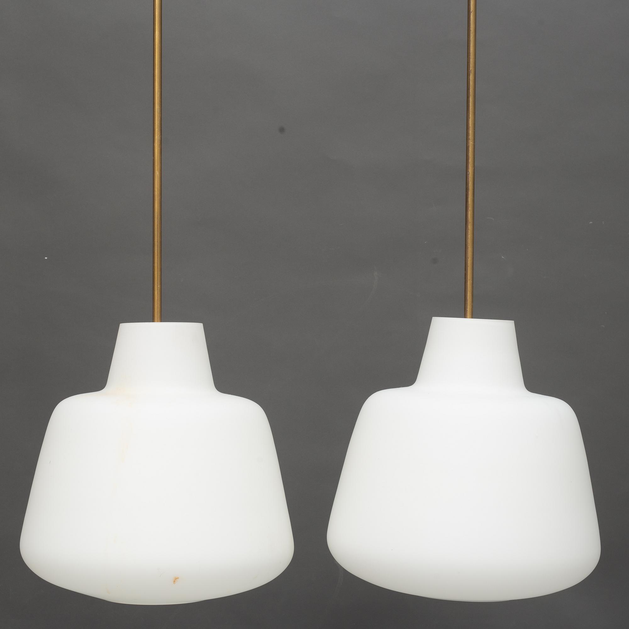 A pair of mid century modern ceiling lamps, ASEA, Sweden.