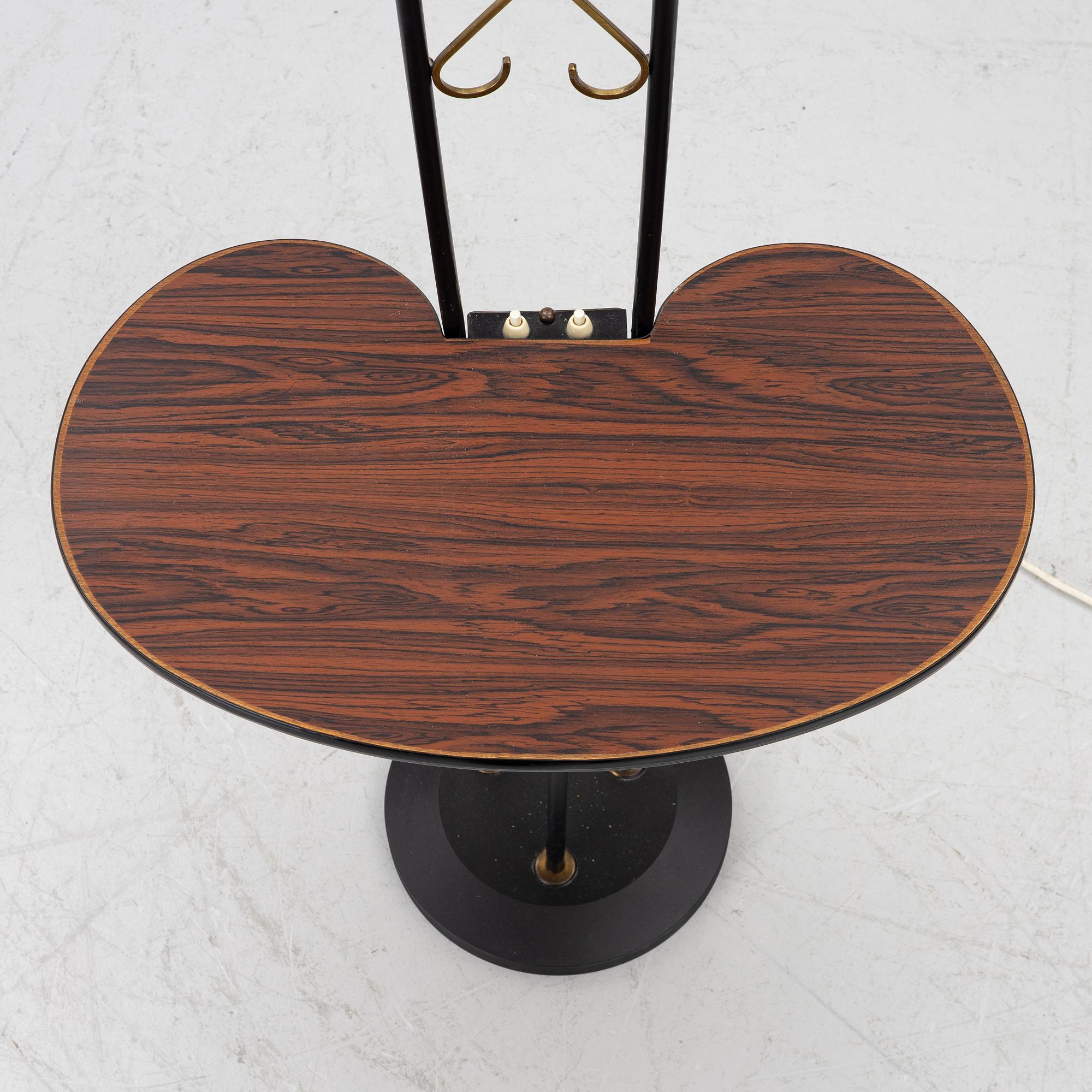 A floor lamp with table, 1940s.