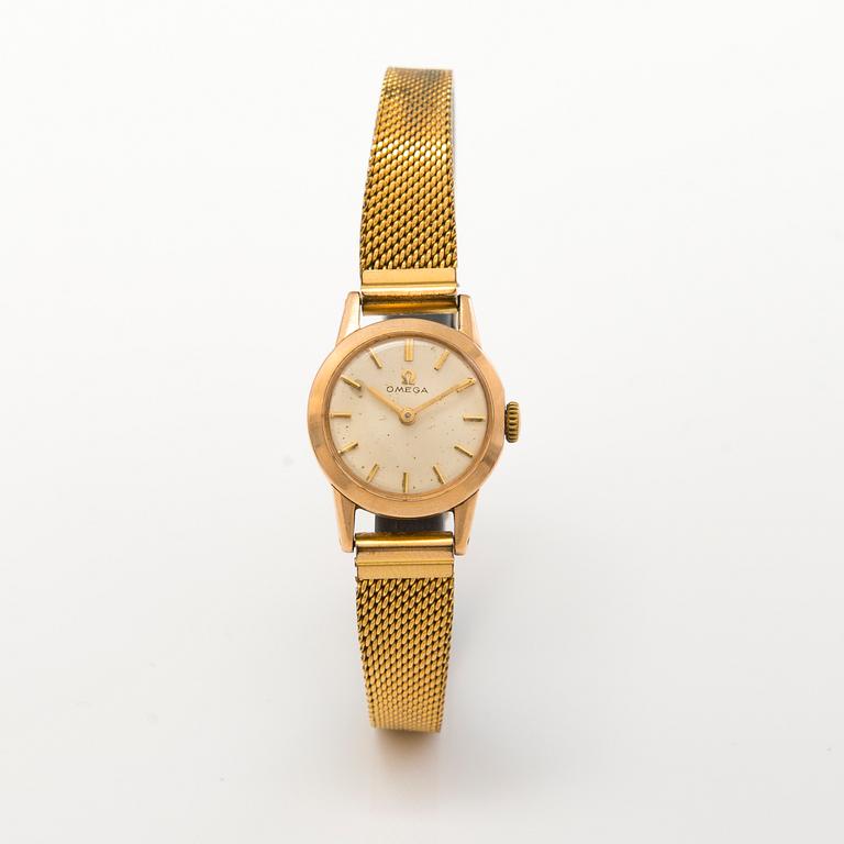 OMEGA wrist watch, manual winding, 14K gold and steel, 20 mm.