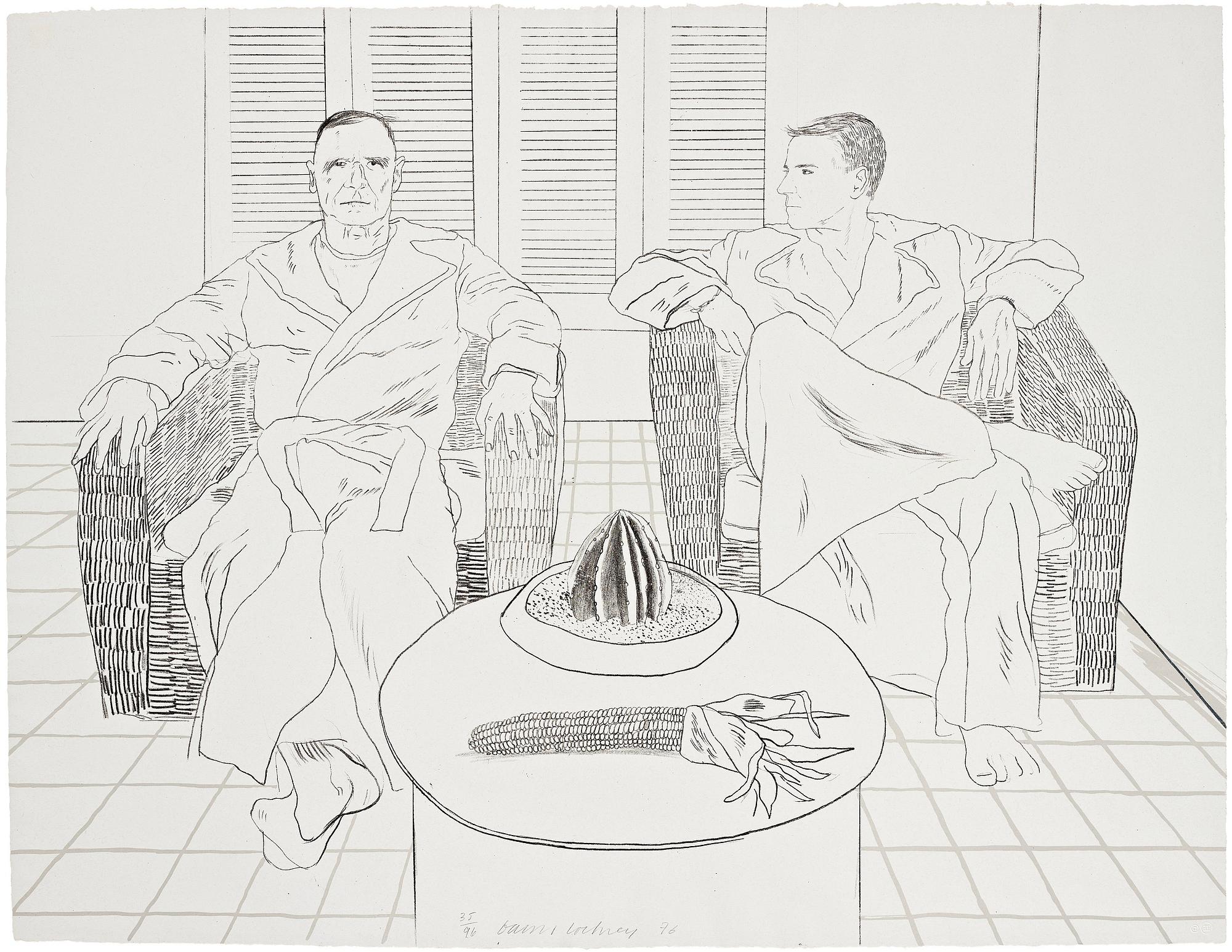 David Hockney, "Christopher Isherwood and Don Bachardy".