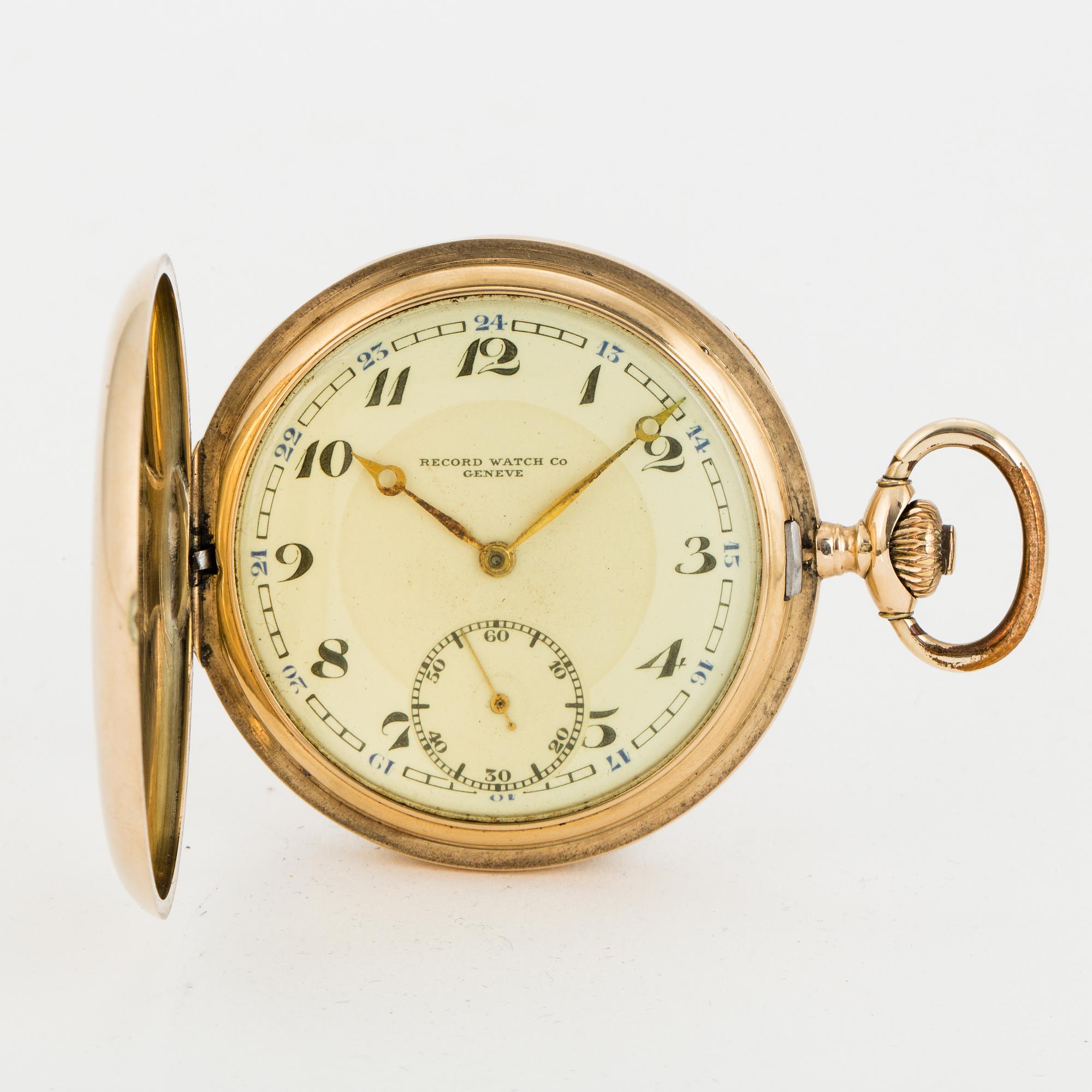 RECORD WATCH Co. Geneve pocketwatch 50 5 mm hunter. Bukowskis