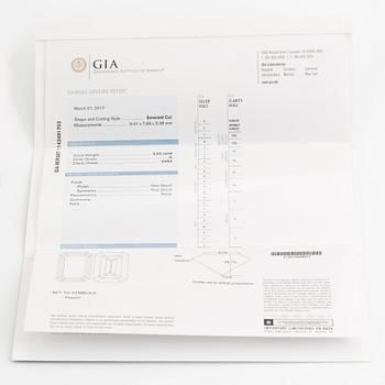 An Engelbert ring in 18K white gold set with an emerald-cut diamond 3.53 ct G vvs 2.