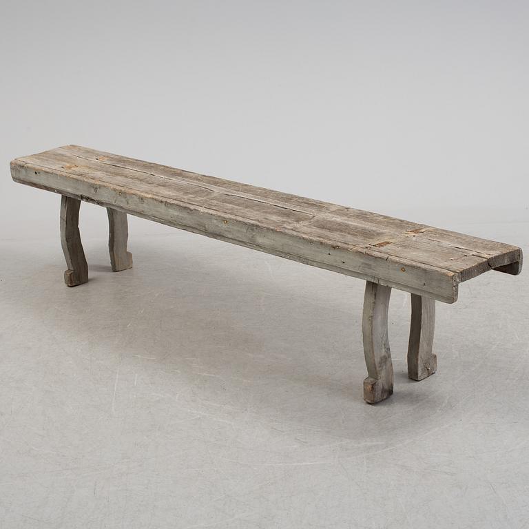 A Swedish 19th century Folk Art bench from Hälsingland.