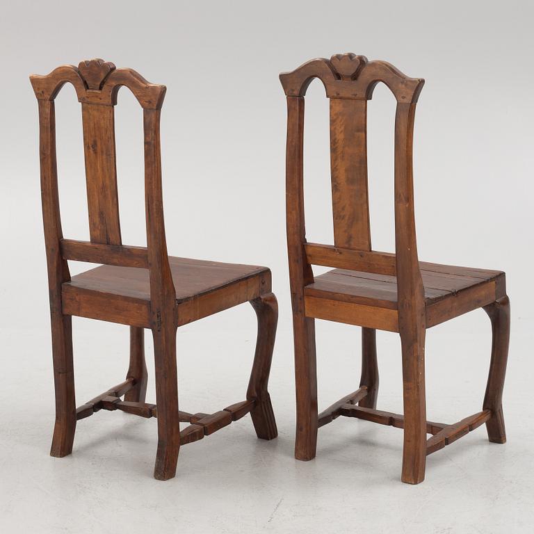 Three late Baroque chairs, 18th cetury.