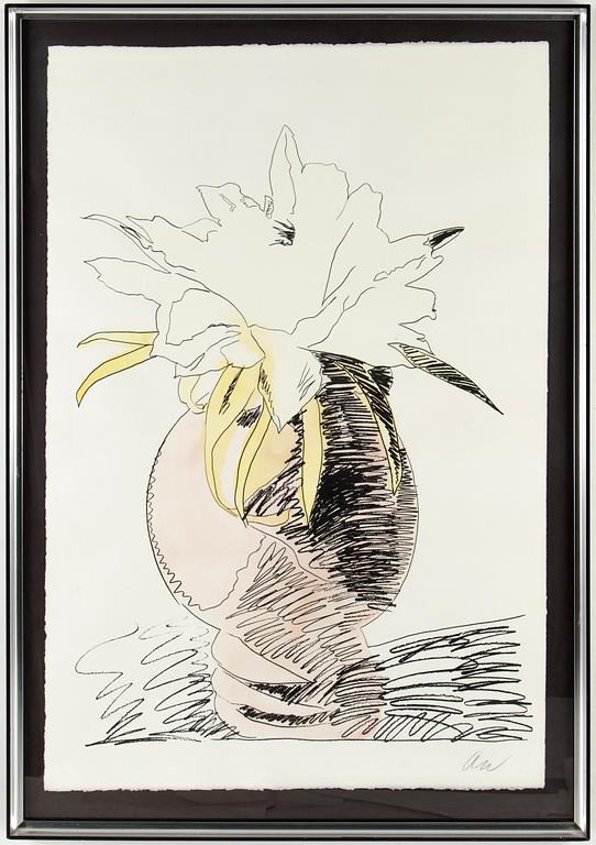 ANDY WARHOL, handkolorerad serigrafi, 1974, signerad i blyerts och numrerad 119/250 a tergo (samt även signerad a tergo).