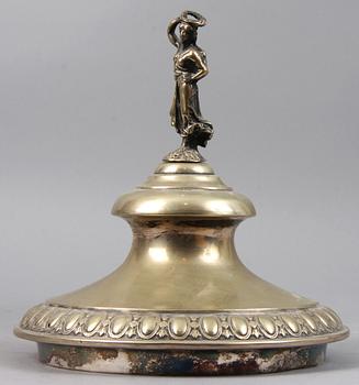 DRYCKESHORN, med nysilvermontering, C G Hallberg, Stockholm. 1800/1900-tal.