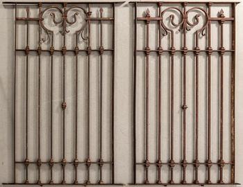 Gates/fences, 2 pcs, cast iron, early 20th century.