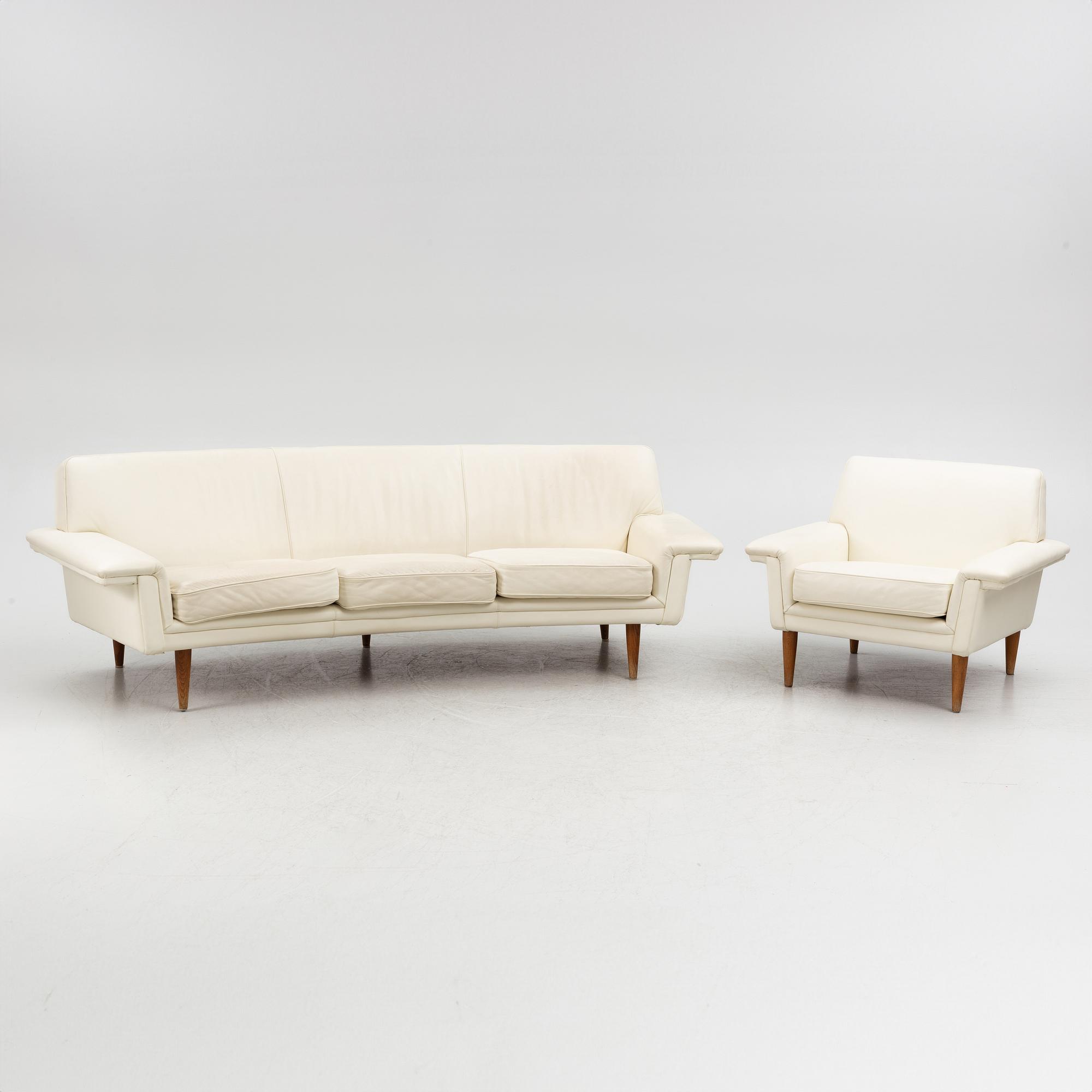 Johannes Andersen, a 'Drott' sofa and an armchair, Trensum, 1960s.