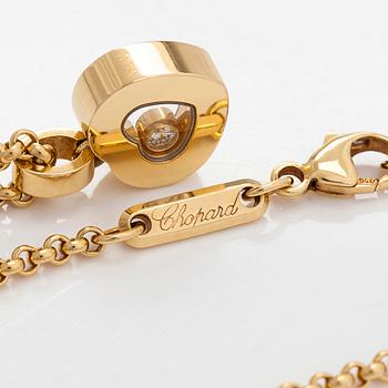 Chopard, "Happy Diamonds", halsband med hänge, hjärta, 18K guld och briljantslipad diamant ca 0.05 ct.