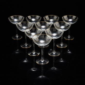 10 champagne glas.
