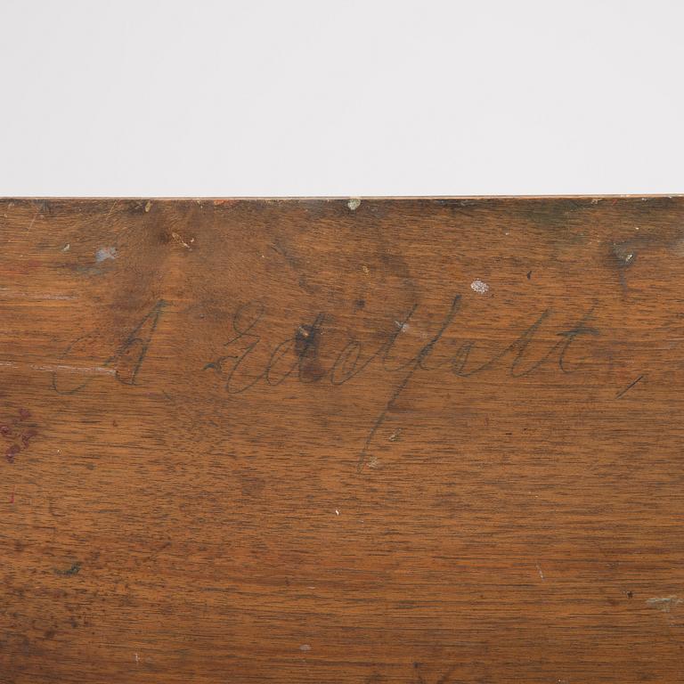 PALETT, a tergo signerad A. Edelfelt, trä, 1800-talets slut.