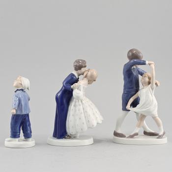 FIGURINER, 3 st, porslin, Bing & Gröndahl, 1900-talets andra hälft.