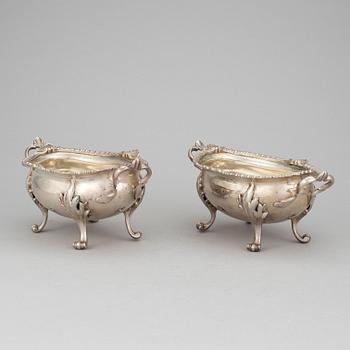 SKÅLAR, ett par, silver, Fras Nicks, Butty & Dumee, London 1769. Tot ca 1039 gram.