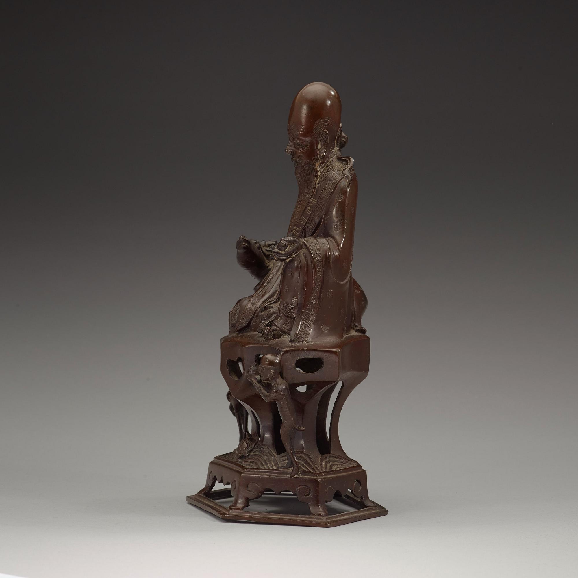 A bronze figure of Sholao, late Qing dynasty (1644-1912).