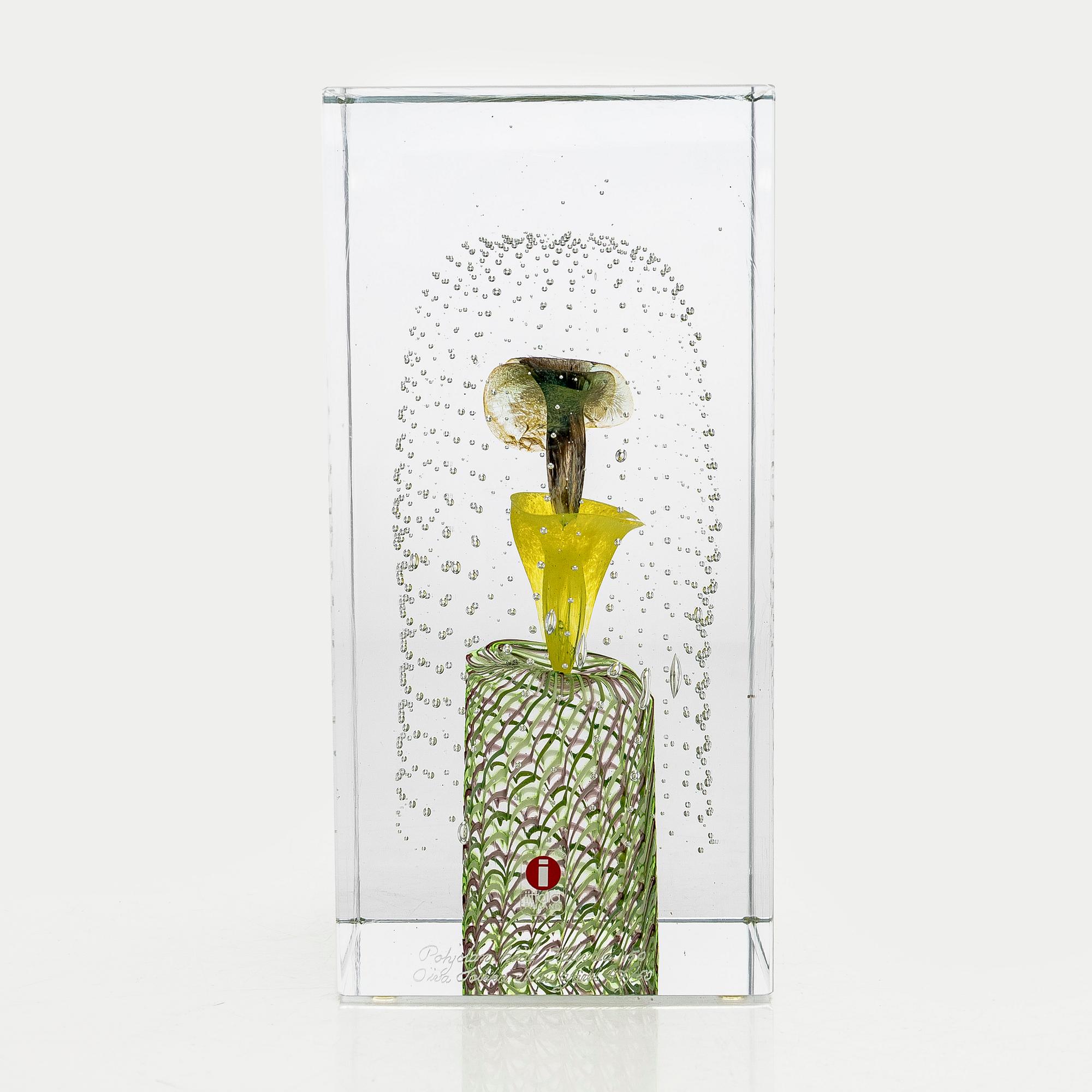 Oiva Toikka, A jubilee cube "Pohjolan häät Kalevala 150", signed Oiva Toikka Nuutajärvi 47/50.