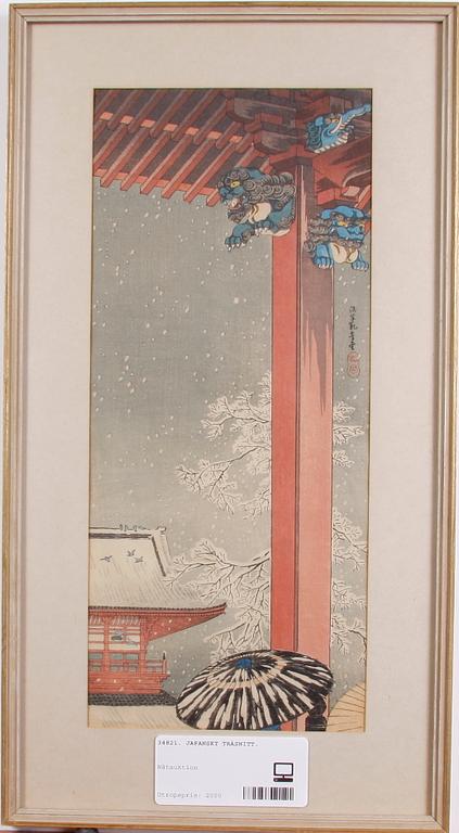 OKÄND KONSTNÄR, träsnitt, Japan, 1800/1900-tal.