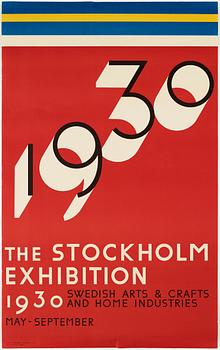 Sigurd Lewerentz, poster from 'The Stockholm exhibition 1930' reprinted in 1976.