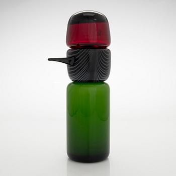 Matti Klenell, glasfågel, "Korpi Pappa", signerad M. Klenell Iittala.
