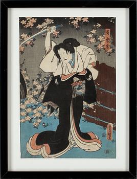 TRÄSNITT, 3 st, Japan, 1800-tal.