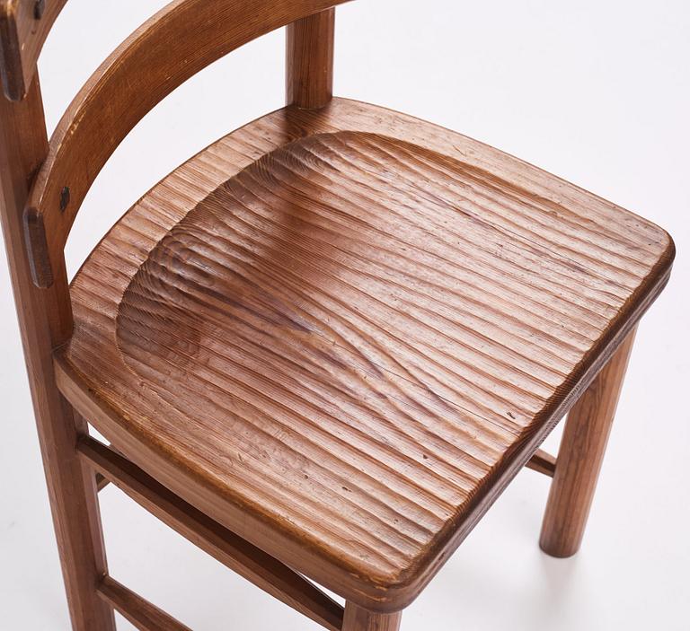 Axel Einar Hjorth, a stained pine 'Sandhamn' chair, Nordiska Kompaniet, Sweden 1931.