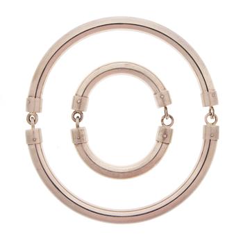 A NECKLACE and BRACELET, silver, Relo design Denmark, Import marks, A. Tillander 1974.