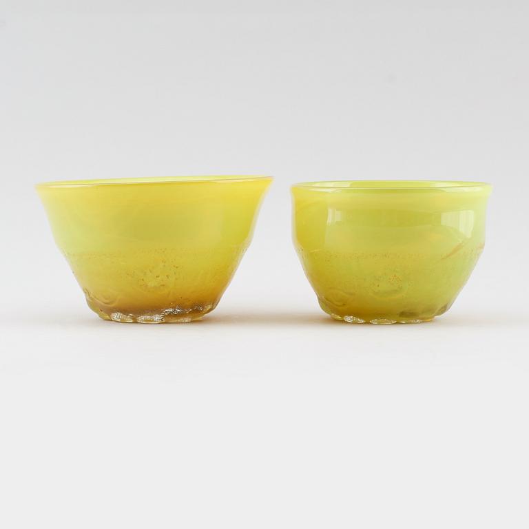 SKÅLAR, 2 st, glas, Bertil Vallien, signerade.