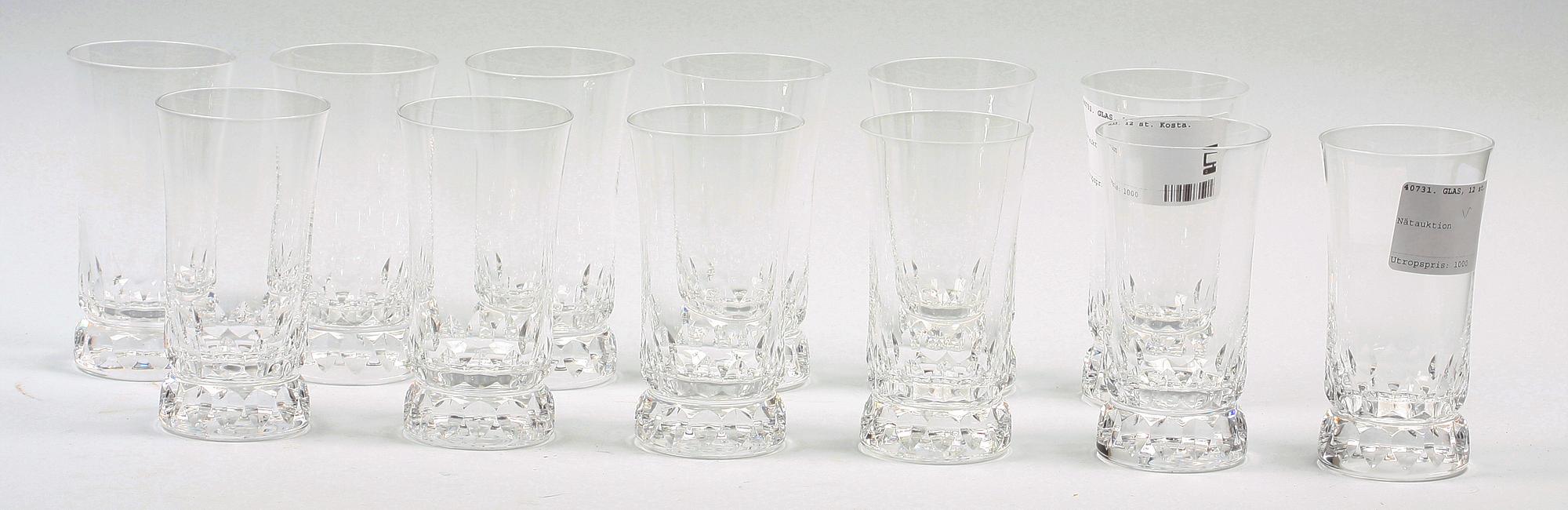 GROGGLAS, 12 st. Kosta Boda, "Prins".