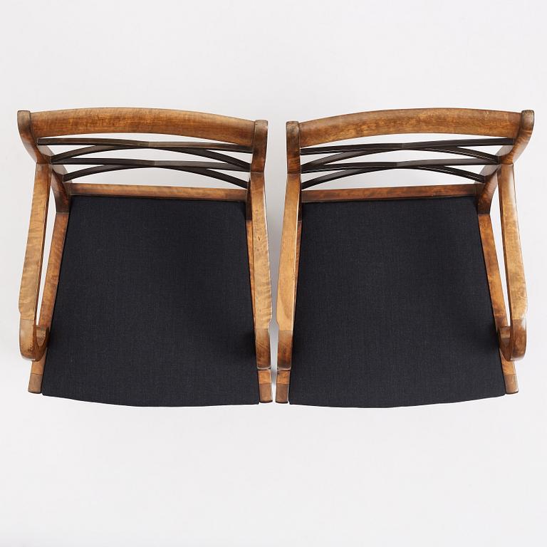 Carl Malmsten, a pair of armchairs, Swedish Grace, Svenska Möbelfabrikerna Bodafors, 1920s,.