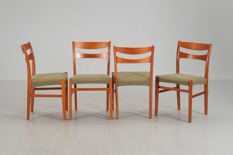 BORD samt 6 stolar, teak, 1950/60-tal.