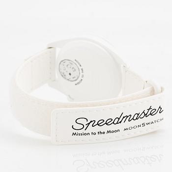 Omega/Swatch,  MoonSwatch, Mission to the MoonPhase, "Snoopy", kronograf, armbandsur, 42 mm.