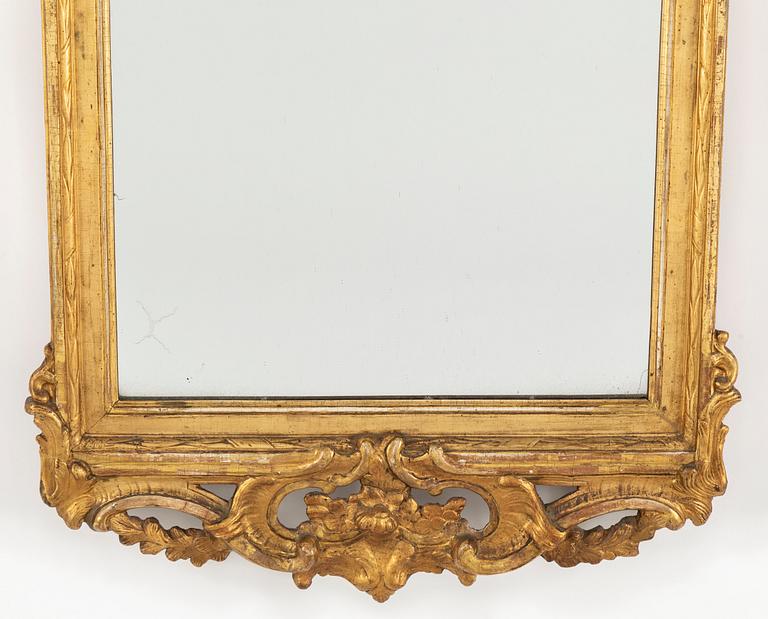 A Rococo mirror by Niclas Meunier, (Stockholm 1754-1797).