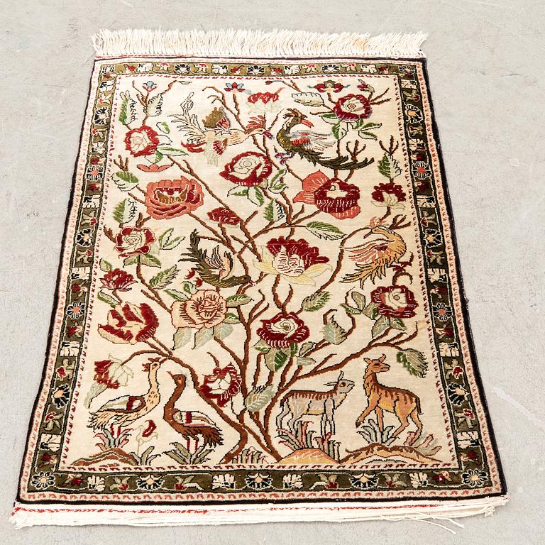 Matta Ghom semiantik silke ca 79x56 cm.