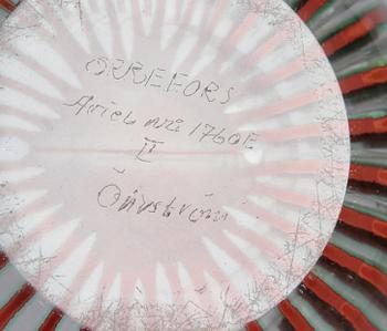 SKÅL, glas,  Edvin Öhrström, Orrefors. Ariel. Sign o numrerad 1760 E.