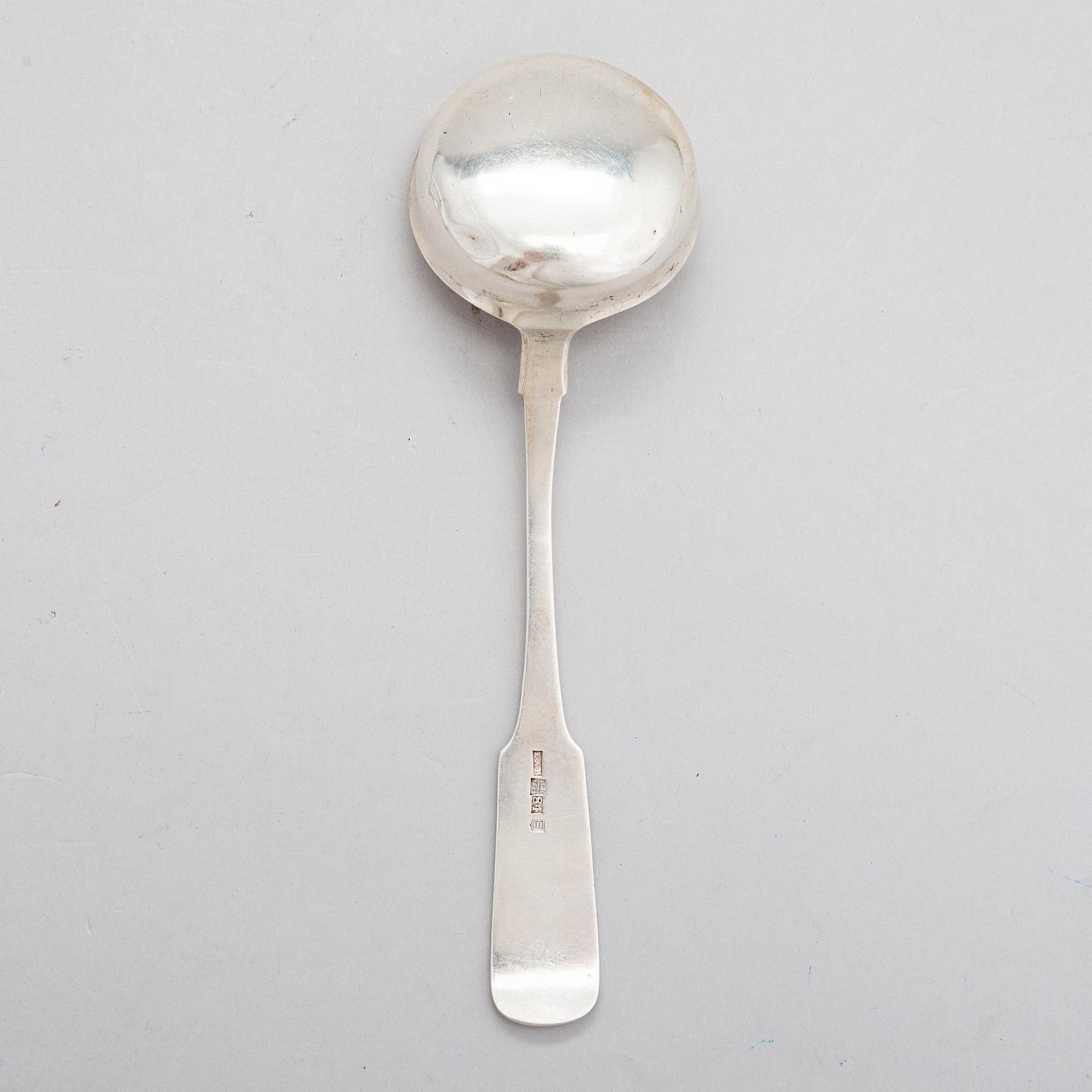 Eduard August Bauer, a parcel-glt sauce ladle, Reval 1853.