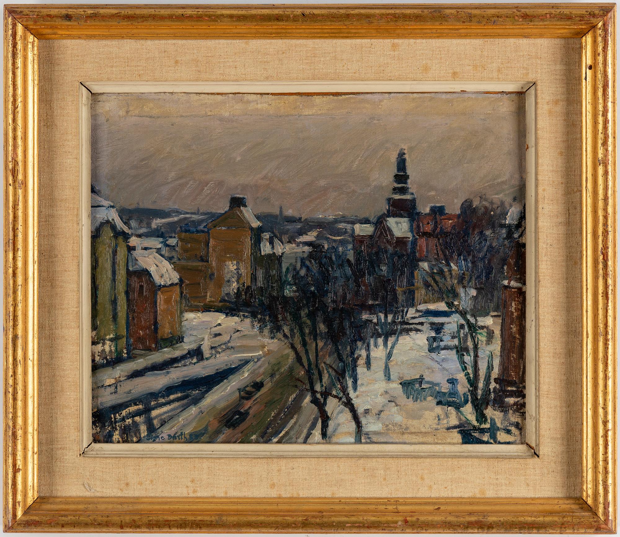 SIGNE BARTH, oil on canvas/panel, signed and dated -53.