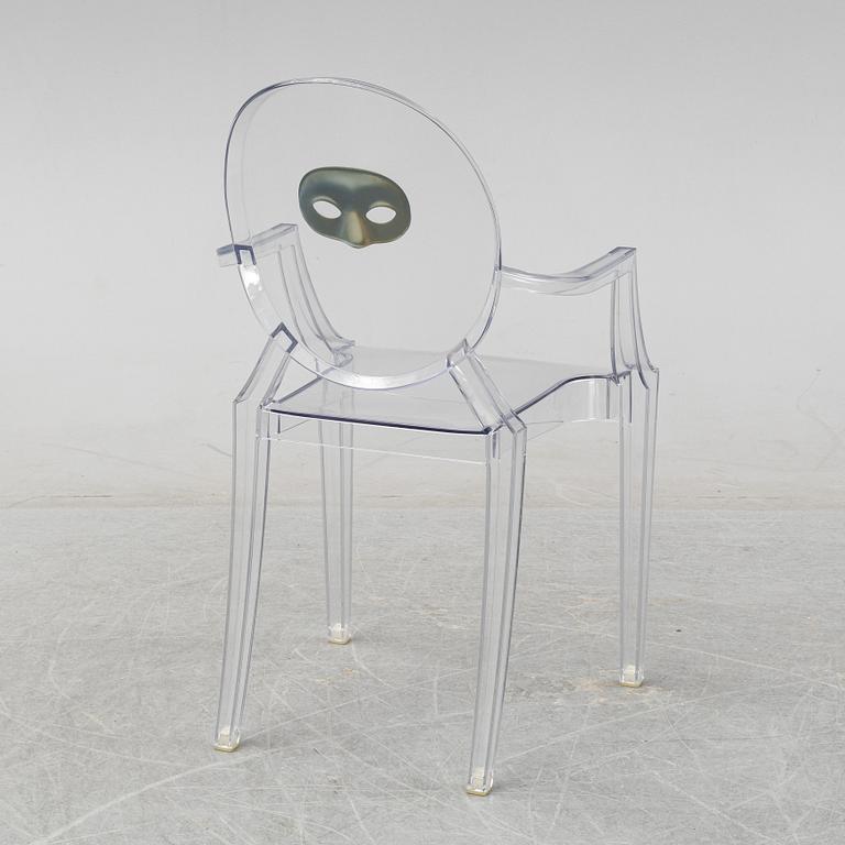 Philippe Starck, a 'Louis Ghost' plastic chair, Kartell, Italy.