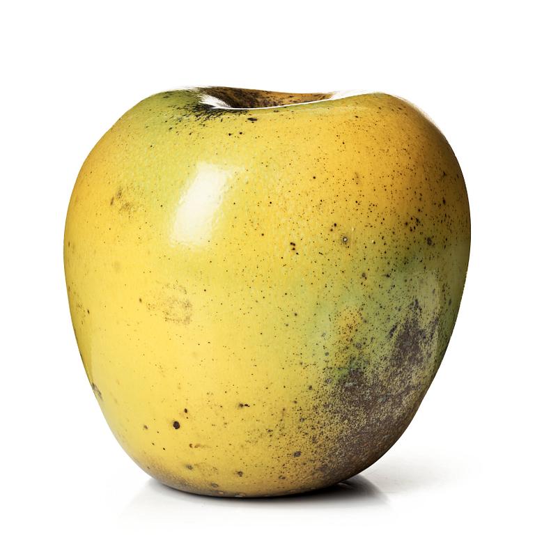 Hans Hedberg, a faience sculpture of an apple, Biot, France.