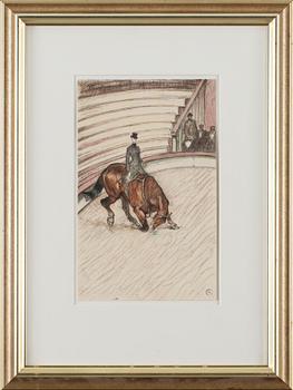 HENRI DE TOULOUSE-LAUTREC, efter, mapp med 17 st litografier, "Au Cirque", Librarie de France, 1900-tal.