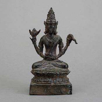 FIGURIN, patinerad brons, möjl Indonesien, 1800/1900-tal.