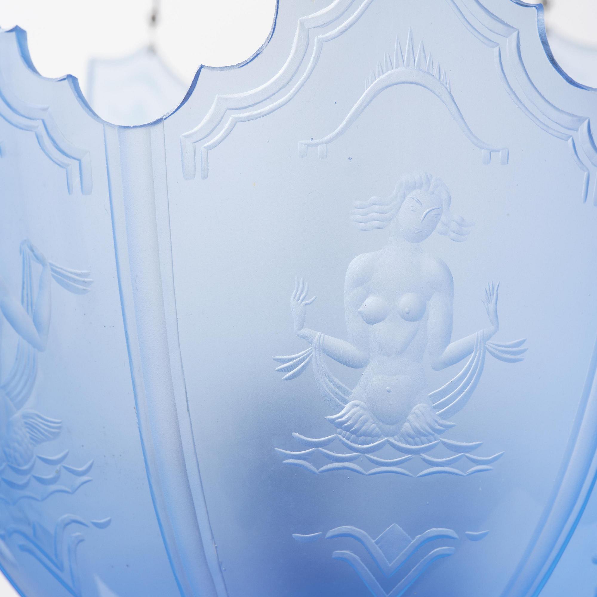 Edward Hald, a Swedish Grace ceiling lamp, Orrefors, 1920s.