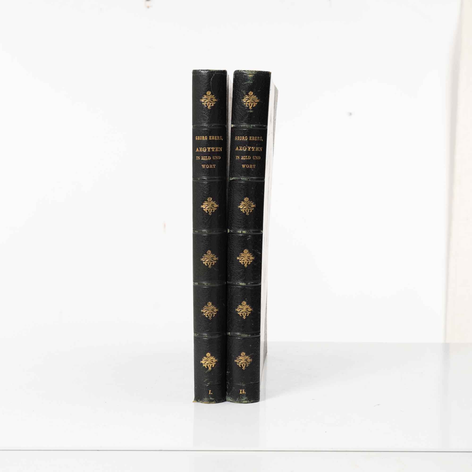 Georg Ebers, books on Egypt, two volumes, Stuttgart & Leipzig, Germany, 1879-80.