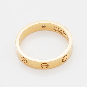 Cartier ring "Love" 18K guld med en rund briljantslipad diamant.